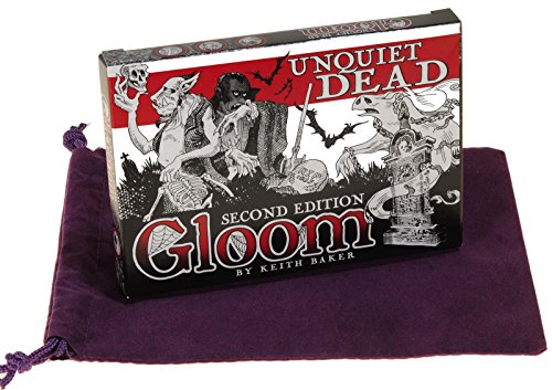 UNQUIET DEAD 2nd Edition Expansion _ For Gloom Card Game _ Bonus Purple Velveteen Drawstring Storage Pouch _ Bundled Items