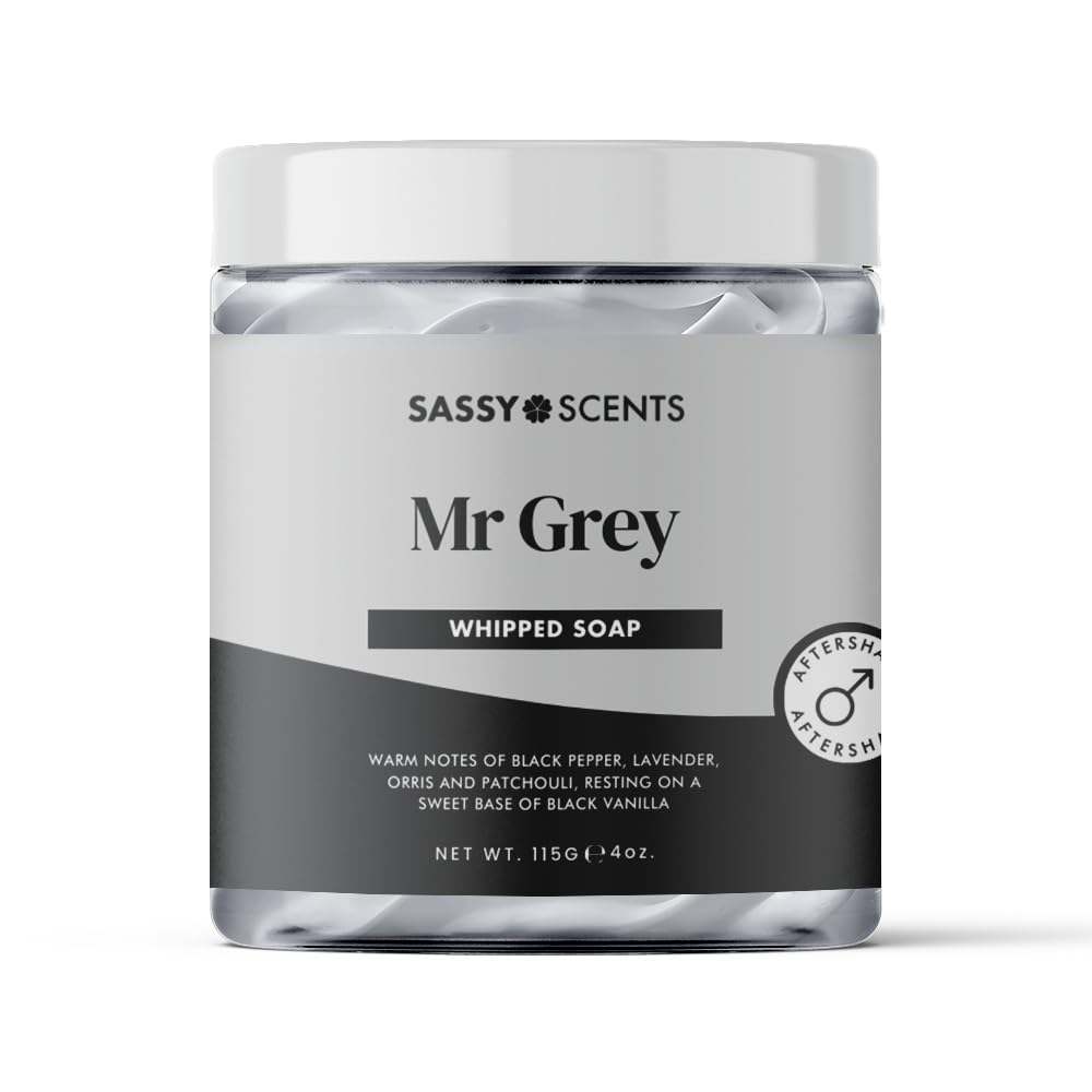 Sassy Scents Mr Grey Whipped Soap | Cleansing + Nourishing | Gentle For All Skin Types | 115g — image 1