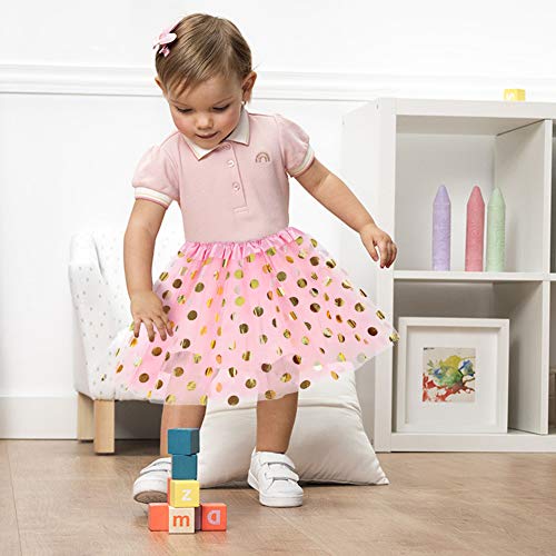 Koogel 4 PCS Tutu for 2 to 5 Years Old Girls, 3-Layer Dress Up Tutu Polka Dot Assorted Colors Tutu Skirts Ballet Skirts for Dress Up Game Birthday Party Halloween Costume