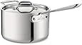 All-Clad 4204 with loop Stainless Steel Tri-Ply Bonded Dishwasher Safe Sauce Pan with Loop Helper Handle and Lid Cookware, 4-Quart, Silver -