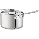 All-Clad 4204 with loop Stainless Steel Tri-Ply Bonded Dishwasher Safe Sauce Pan with Loop Helper Handle and Lid Cookware, 4-