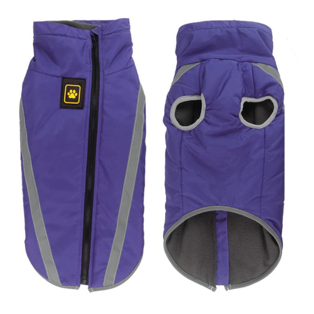 FEimaX Dog Coat Waterproof Windproof Pet Warm Jacket Outdoor, Puppy Reflective Adjustable Outfit Vest Cold Winter Clothes for Small Medium Large Dogs - Soft Fleece Cotton Lined, with Harness Hole