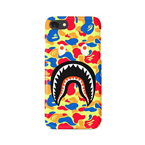 BrilliantCustoms New Camo Shark Mouth iPhone Case | iPhone 5,5s, SE, 6,6+,7/8, 7/8+, X, XS, XR, XS Max | Pink Red Green Purple Blue Rainbow Orange Multicolor Off White (Rainbow, iPhone 6/6s)