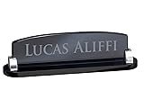 Smoked Glass Name Plate with Free Engraving
