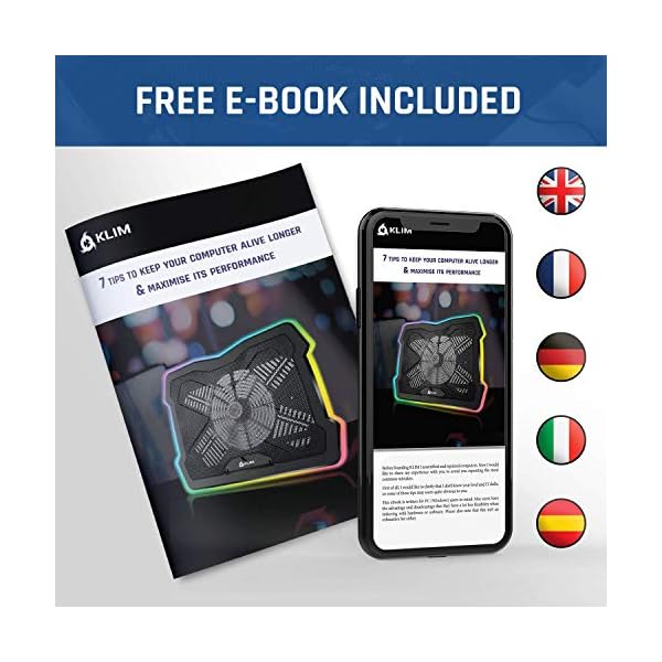 KLIM-Pro-The-Laptop-Cooler-for-Professionals-Laptop-PC-Support-Easy-to-Carry-10-to-156-Extra-USB-port-New-2021-Version-Black KLIM Pro - The Laptop Cooling Pad for Professionals - NEW 2023 - Light Compact Easy to Carry Durable - 10” to 15.6…