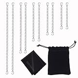 Sunmns Stainless Steel Necklace Bracelet Extender Chain Set, 10 Pieces, Silvery