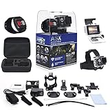 ASX ActionPro-X w/ Waterproof Wrist Remote - Full 1080p HD Wifi Sports Cam - Carrying Case - 2 inch Screen - Head Strap - 20 Accessories Included