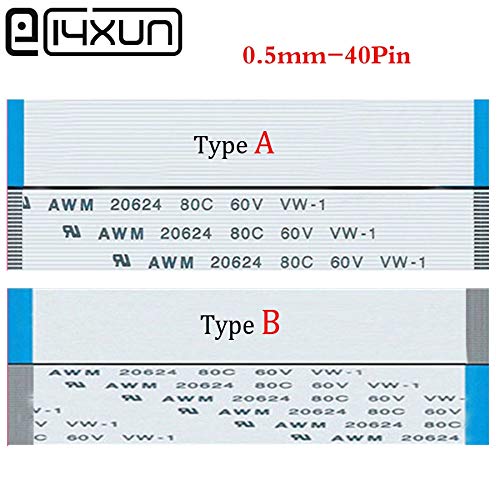 Davitu 100pcs FFC FPC Cable 0.5mm Pitch 40Pin 40P 80mm 100mm 150mm 200mm 250mm 300mm 500mm Type A B Length Flexible Flat Cable - (Color: 250mm, Package: Type B)