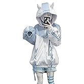 OATSBAS Cute Zip Up Hoodies for Women Watercolor Harajuku Fashion Oversized Sweatshirt y2k Tops