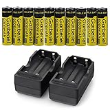10 PC 18650 Battery 3.7V 6000 mAh Battery With Dual Charger, Rechargeable Battery (Not AA OR AAA Battery)