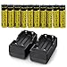 10 PC 18650 Battery 3.7V 6000 mAh Battery With Dual Charger, Rechargeable Battery (Not AA OR AAA Battery)
