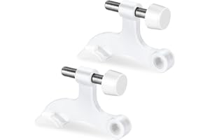 Hinge Pin Door Stopper, 2 Pcs Heavy Duty Hinge Pin Stopper, Adjustable Door Stopper with White Rubber Bumper Tips, Striking W