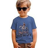AFUKUIA Toddler Baby Boy Rodeo Howdy Shirts Western Cowboy T-Shirt Kid Retro Country Summer Short Sleeve Cotton Tee Tops