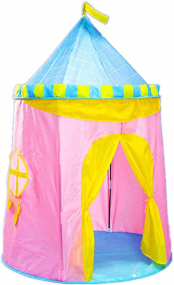 Floving Kids Tent Play Tent For Children,Children's Castle tent,Children's teepee,Safety And Non-toxic Indoor/Outdoor Games Tent Toys,Wendy House Pink (Castle)