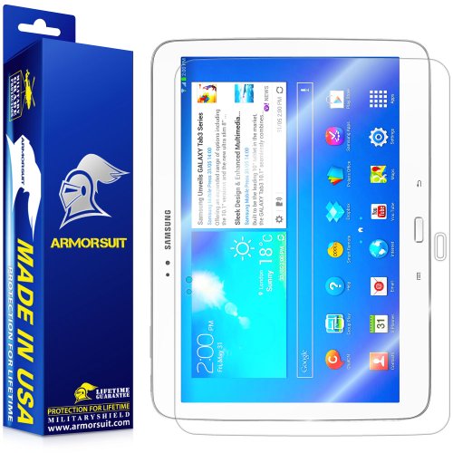 ArmorSuit MilitaryShield - Samsung Galaxy Tab 3 10.1 Tablet Screen Protector - Anti-Bubble Ultra HD Shield w/ Lifetime Replacements