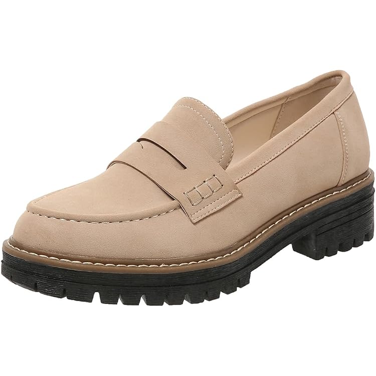 Chaussures Compensées à Enfiler Pour Femme - Mocassins En Daim Avec Talon épais - Confortables, Respirantes, Style Décontracté - 13