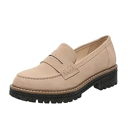 Womens Loafers Shoes Platform Chunky Penny Loafer