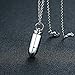 VNOX Stainless Steel Bullet Pendant Necklace for Men Women,Black (Silver)