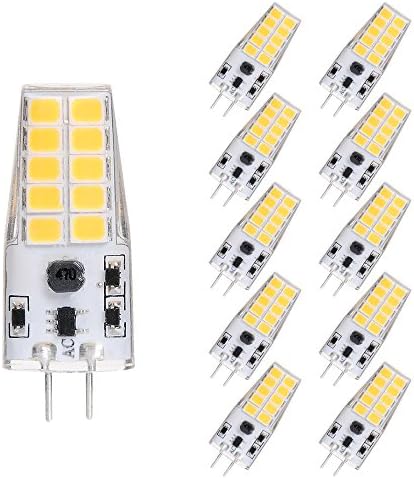 YUSHILED G4 2 PIN LED Bulb AC/DC12V Bin-Pin Lamp Warm White 3W 300Lumen 20LEDS 2835 Replacement 30W Halogen Lamp 10Pack