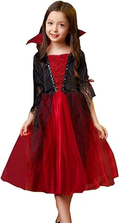 Amazon Burning Go ハロウィン 仮装 吸血鬼 ドラキュラ コスプレ衣装 子供 バンパイア 風 デビル 小悪魔 女の子 男の子 キッズ コスチューム 魔女 魔法使い 変装 舞台 演出服 文化祭 学園祭 公演服 イベント キッズコスチューム おもちゃ