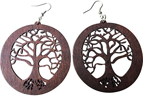 Tree of Life Intricately Carved Earrings