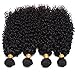 Unprocessed Brazilian Virgin Kinky Curly sexy Human Hair Weave 3 Bundles Deep Curly Hair Extensions Natural black 95-100g/pc Mixed Length (12 14 16)