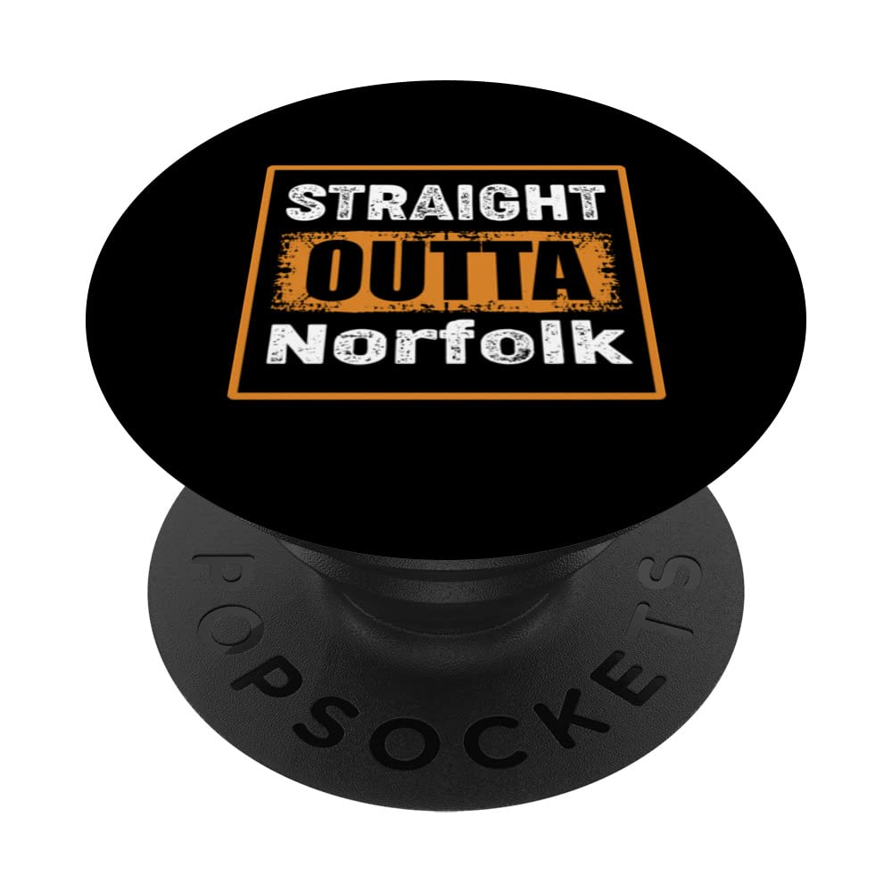 Straight Outta Norfolk Nebraska USA Distressed Vintage Humor PopSockets Swappable PopGrip