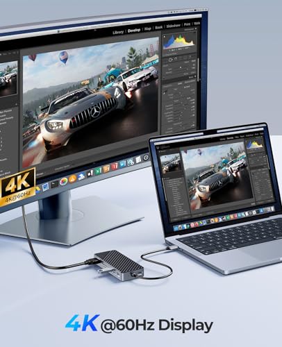 ORICO 8 in 1 USB C Docking Station with M.2 SSD Enclosure, USB C Hub for M.2 NVMe/SATA SSD, 10Gbps, HDMI 4K@60Hz, 100W PD, SD/TF Card Reader, Cable Length 15cm - OM28P
