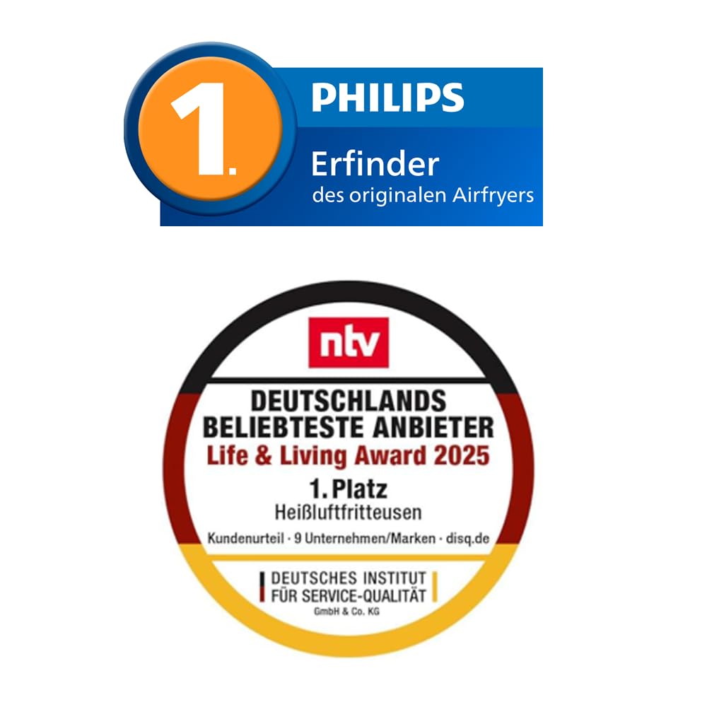 Philips Airfryer 4000 Series Stacked Dual Basket, Gestapelte Heißluftfritteuse 2 Kammern, 10L, RapidAir Technologie, 45% weniger Platzbedarf, PFAS-freie Keramikbeschichtung, Sichtfenster (NA460/00) 3