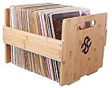 Sound Stash High End Bamboo Record Crate, Holds Up