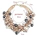 Elegant Gold Tone Faux Pearl Crystal Cluster Collar Chunky Bib Necklace