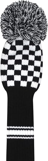 Scott Edward Knit Woods Golf Club Covers Driver 1# Long Neck Black White view 4