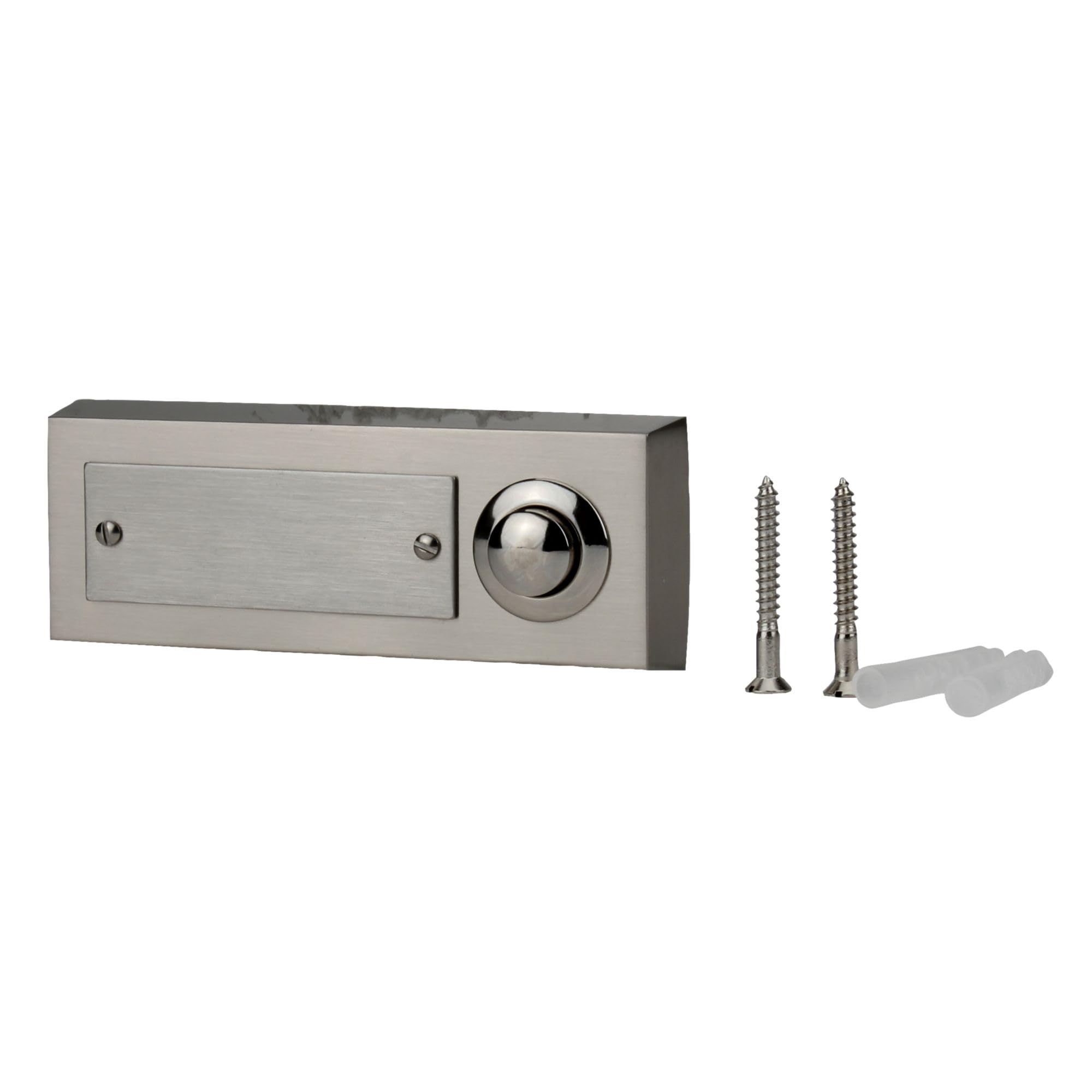 Unitec 41104 Surface-Mounted Door Bell Push Button 1-Channel Stainless Steel