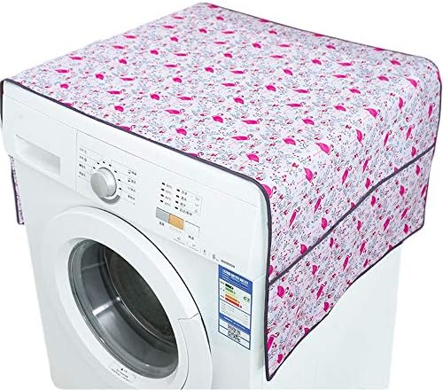 Dygzh Washing Machine Cover Refrigerator Dust Cover Multi-Function Cover Towel Dustproof Waterproof Storage Hanging Bag Suitable for Most top or Front Load Washer dryers (Color : Red)