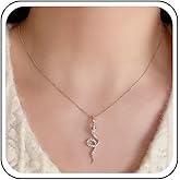 Yheakne Vintage Crystal Snake Pendant Necklace Gold Rhinestone Snake Choker Necklace Tiny Cz Serpent Necklaces Punk Animal Necklaces Jewelry for Women