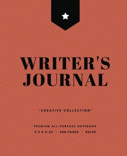 Writer's Journal: 500 Pages, Large Journal Notebook, Softcover, Indian Red Pinstripes (7.5 x 9.25 in.) (Creative Writing)
