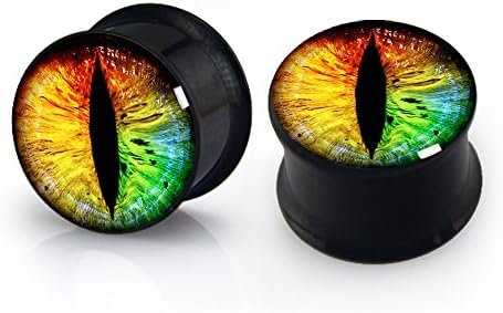 Generic Eyes Double Flare Gauges Plugs Screw Ear Plugs Sold By a Pair 2pcs Size 6- 22 Mm