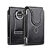 iPhone 8 Plus Pouch Case, kiwitatá iPhone 7 Plus Leather Belt Holster Carrying Case with Round Metal Carabiner For iPhone 6 Plus 6S Plus ( Fits Phone with a case On) Black