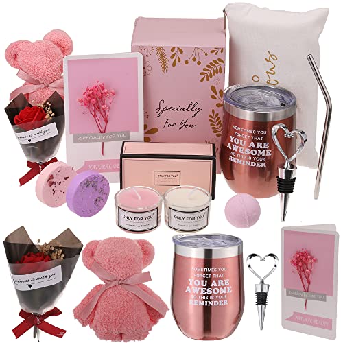Birthday Gifts For Women, Relaxing Spa Gift Box Basket For Her Mom Sister Best Friend Unique Happy Birthday Bath Set Christmas Gift Ideas, Thank You Gifts for Women Who Have Everything