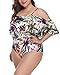 Wavely Plus Size One Piece Swimsuits for Women Tummy Control Ruffle Bathing Suits Swimwear Apricot 18 Plus