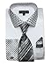 Fortino Landi Mens French Cuff Dress Shirt w/ Polka Dot Contrast Collar & Tie Hanky