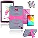 LG G Pad 2 8.0 /G Pad F 8.0 Case, EpicGadget(TM) Heavy Duty Hybrid Case Full Protection Cover with Kickstand For LG Gpad 2 8 / Gpad F 8+ G Pad 2/F 8.0 Screen Protector and 1 Stylus (Gray/Pink)