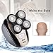 Men's Electric Bald Razor, 5 in 1 Bald Men's Head Shaver, IPX7 Waterproof Shaver Heads, Nose Hair Sideburn Trimmer, USB Rechargeable Bald Head Razor
