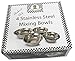 Checkered Chef Stainless Steel Mixing Bowl Set, 4 Metal Prep Bowls. Dishwasher Safe.