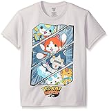 Yo Kai Big Boys' Short Sleeve T-Shirt Shirt, Silver, Large/14-16