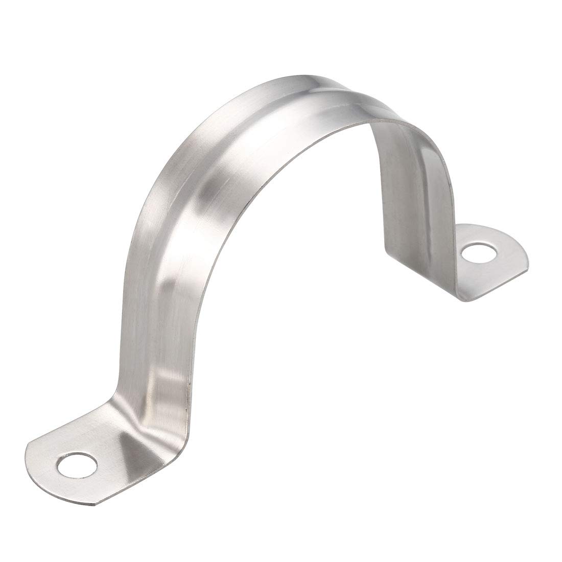 sourcing map 50mm(2") Rigid Pipe Strap, 2 Holes 304 Stainless Steel Tension Tube Clip Clamp 5pcs
