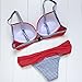EVALESS Women Swimwear Shoulder Strappy Push Up Padded Two Piece Bikini Swimsuit Red Small 4 6