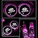 Lntly LED Car Logo Cup Holder Pad Waterproof Bottle Drinks Coaster Built-in Light 7 Colors Changing USB Charging Mat LED Cup Mat Car Atmosphere Lamp 2PCS (Hyundai)