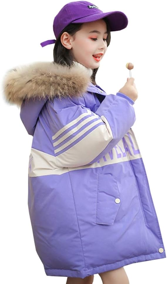Amazon ガールズコート 子供服 おしゃれ 厚手 冬 フード付き 暖かい 中綿ジャケット 防寒 防風 アウター 上着 ロング丈 通学 旅行 プレゼント コート ジャケット 通販