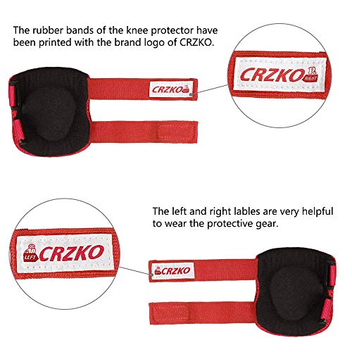 image for CRZKO Kids Protective Gear, Knee Pads and Elbow Pads 6 in 1 Set with W